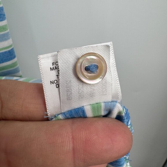 Peter Millar Summer Comfort Golf Shirt Blue Striped Sz Large - Picture 8 of 10